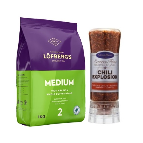 Кофе в зернах и приправа смесь перцев